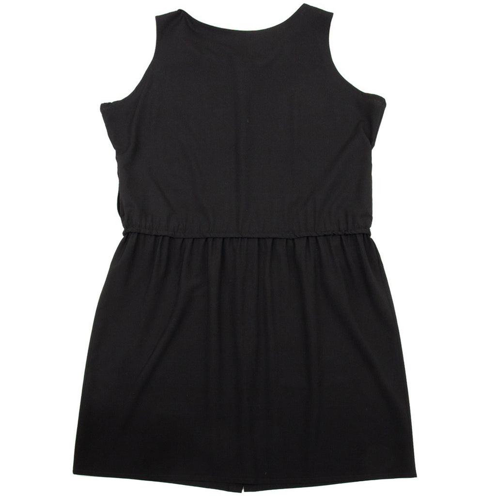 Yohji Yamamoto Japan. NOIR Black Drawstring Wool Sleeveless Dress