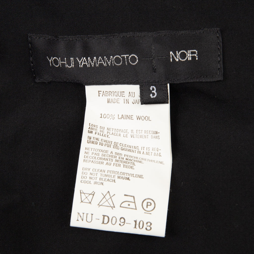 Yohji Yamamoto Japan. NOIR Black Drawstring Wool Sleeveless Dress