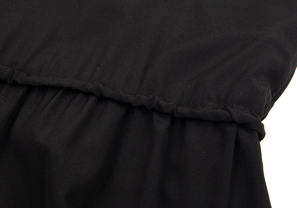 Yohji Yamamoto Japan. NOIR Black Drawstring Wool Sleeveless Dress