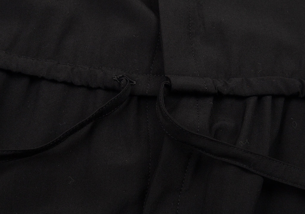 Yohji Yamamoto Japan. NOIR Black Drawstring Wool Sleeveless Dress
