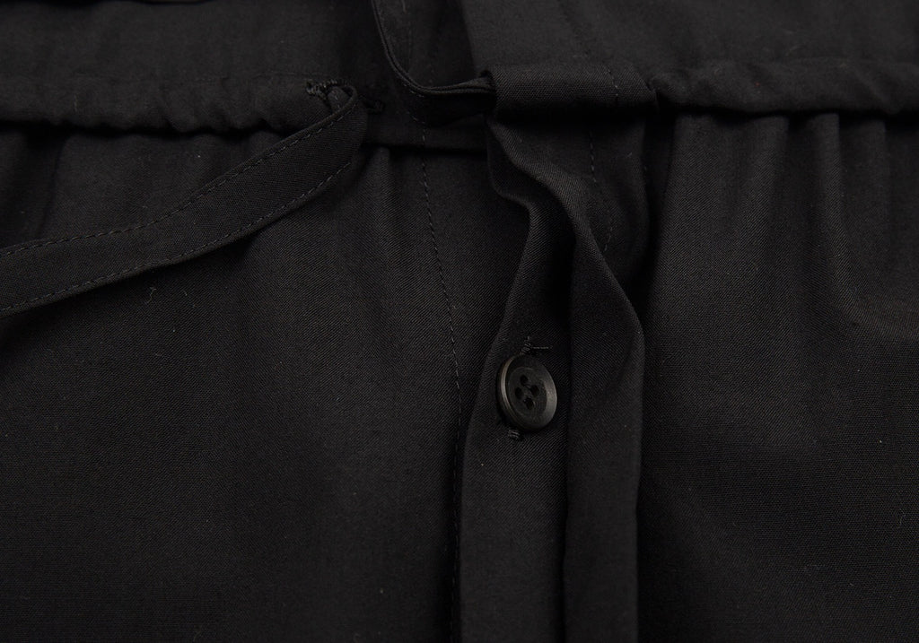 Yohji Yamamoto Japan. NOIR Black Drawstring Wool Sleeveless Dress