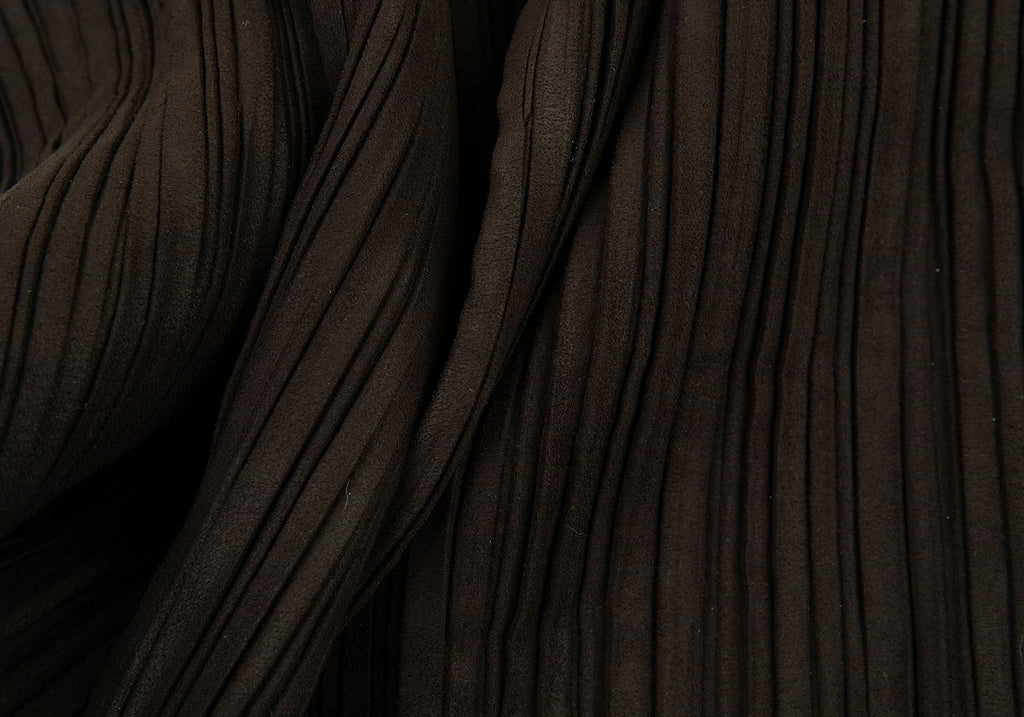 Issey Miyake Japan. Brown Faux Suede Pleats Pants