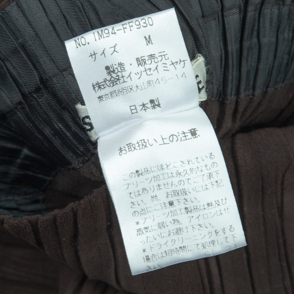Issey Miyake Japan. Brown Faux Suede Pleats Pants