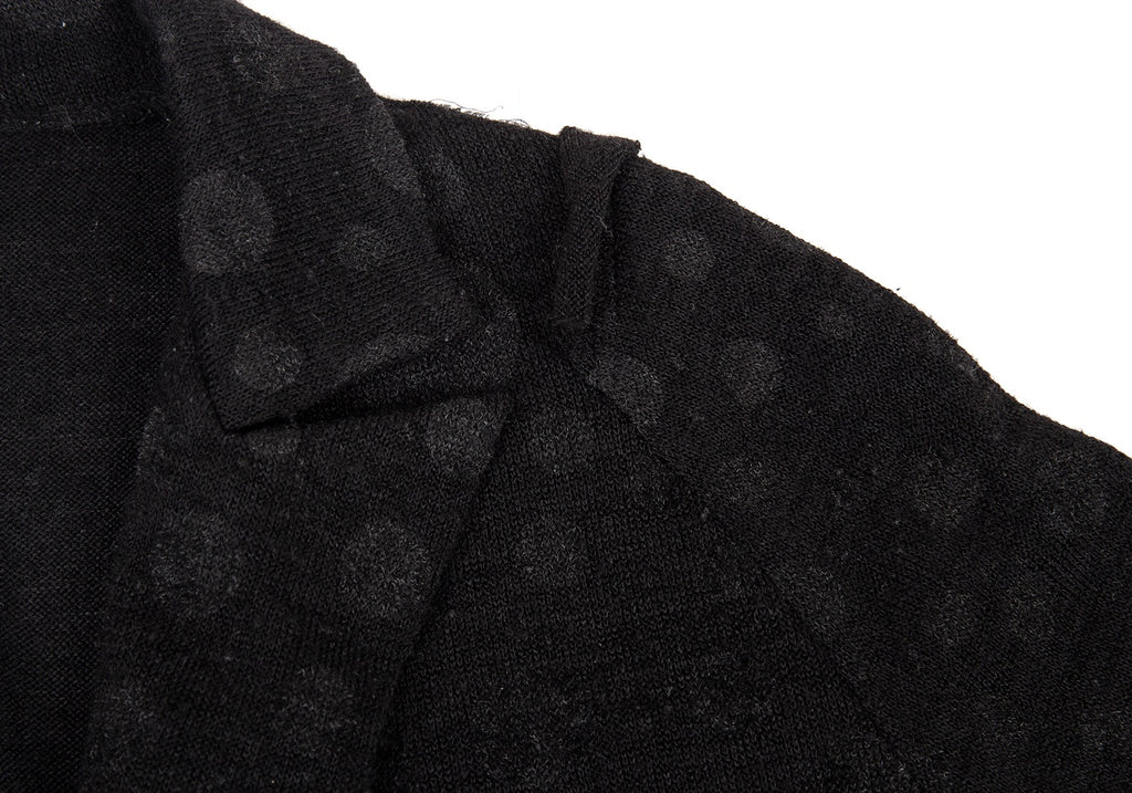 Yohji Yamamoto Japan +NOIR. Black Dot Print Wool Jacket