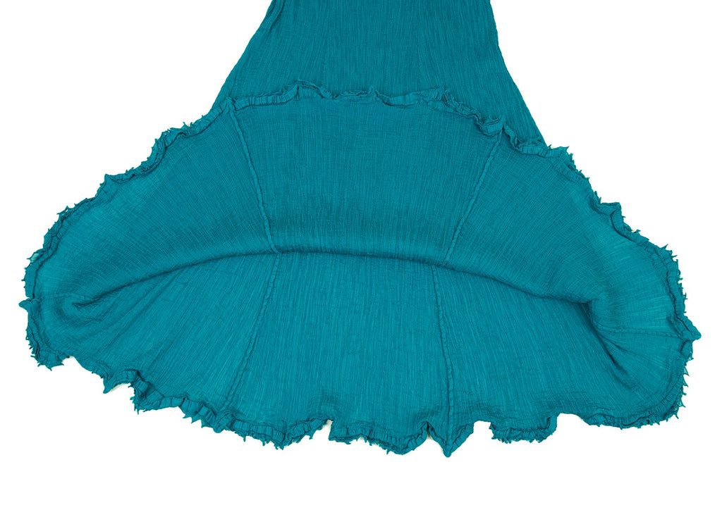 ISSEY MIYAKE JAPAN. "me" Turquoise Color Pleats Design Sleeveless Dress
