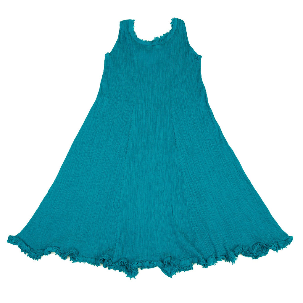 ISSEY MIYAKE JAPAN. "me" Turquoise Color Pleats Design Sleeveless Dress