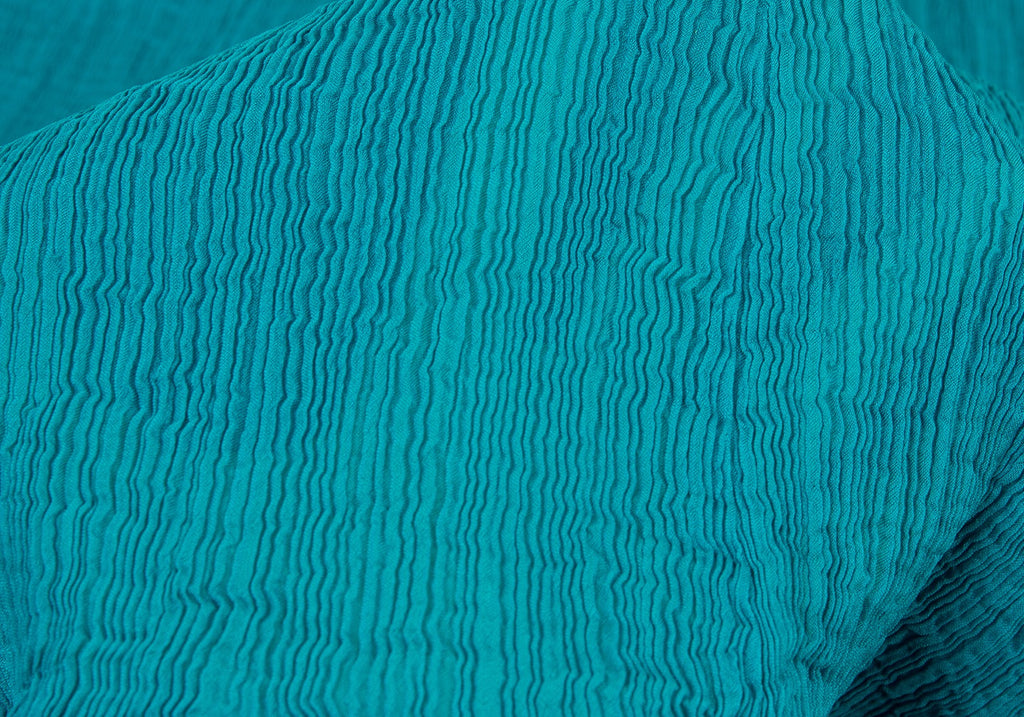 ISSEY MIYAKE JAPAN. "me" Turquoise Color Pleats Design Sleeveless Dress