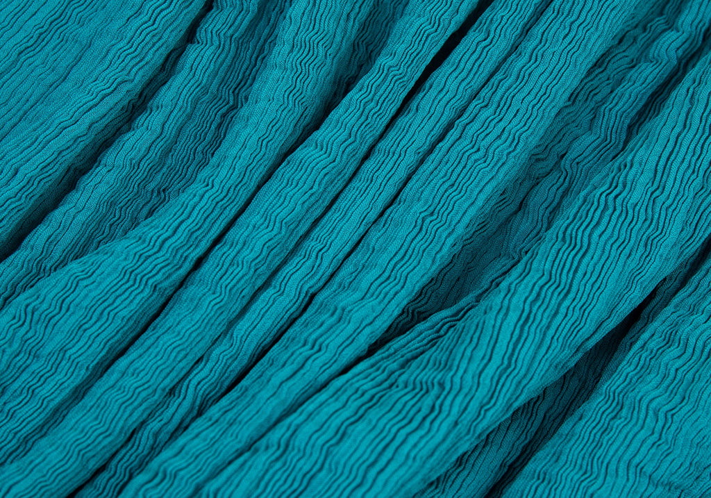 ISSEY MIYAKE JAPAN. "me" Turquoise Color Pleats Design Sleeveless Dress