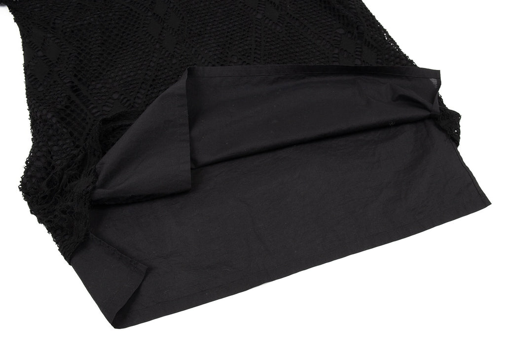 Yohji Yamamoto Japan. Y's Black Diamond Woven Layered Dress