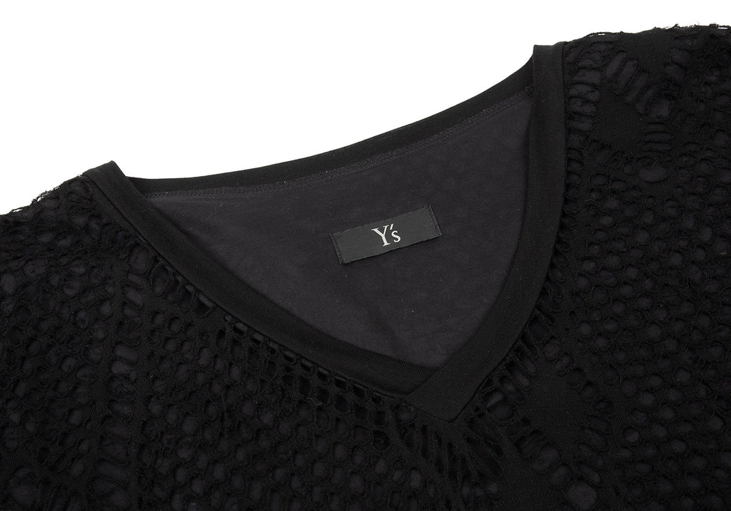 Yohji Yamamoto Japan. Y's Black Diamond Woven Layered Dress