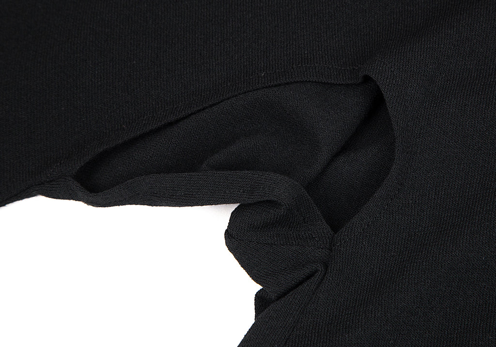 YOHJI YAMAMOTO JAPAN. MICHIKO by Y's Black Rayon Side Opening Knit Button Top