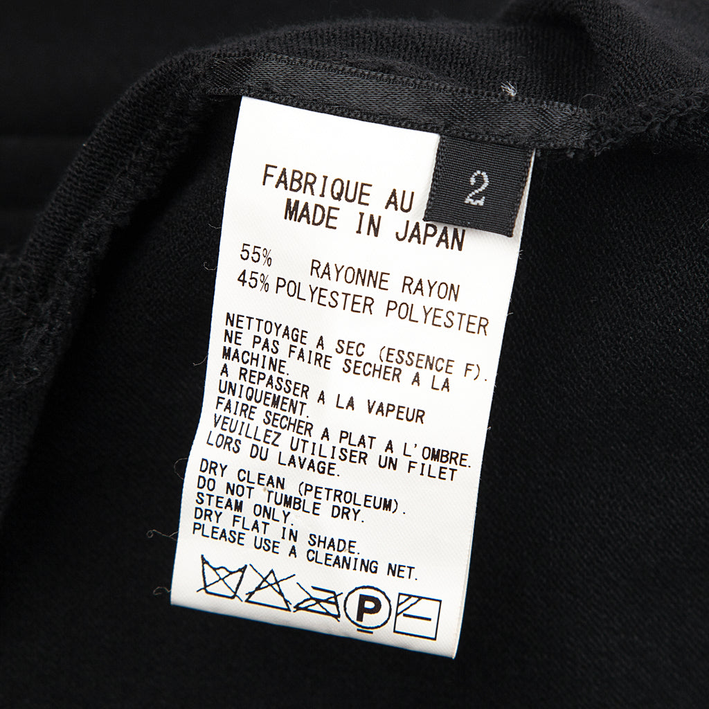 YOHJI YAMAMOTO JAPAN. MICHIKO by Y's Black Rayon Side Opening Knit Button Top