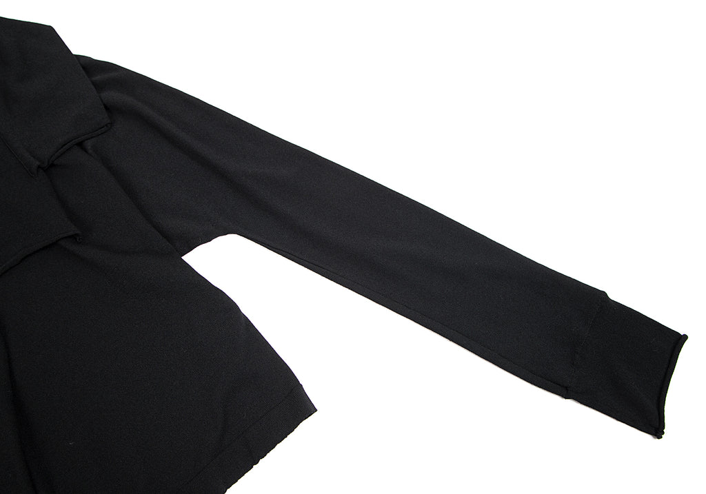 YOHJI YAMAMOTO JAPAN. MICHIKO by Y's Black Rayon Side Opening Knit Button Top