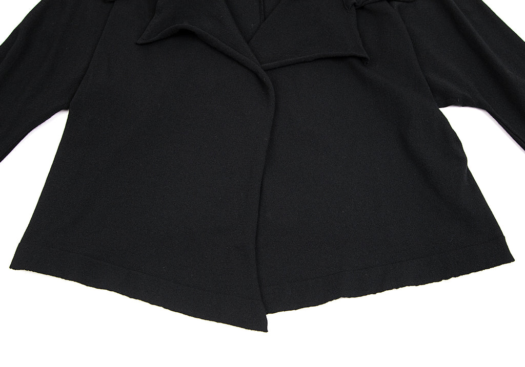YOHJI YAMAMOTO JAPAN. MICHIKO by Y's Black Rayon Side Opening Knit Button Top