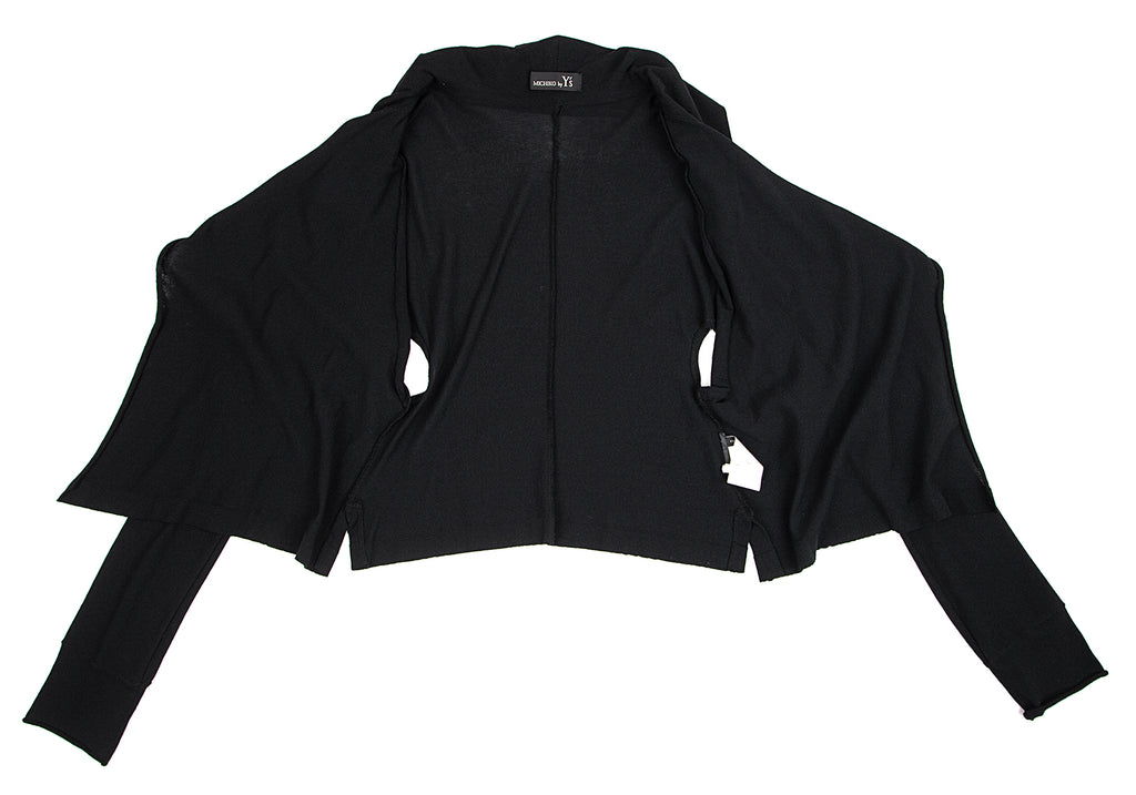 YOHJI YAMAMOTO JAPAN. MICHIKO by Y's Black Rayon Side Opening Knit Button Top