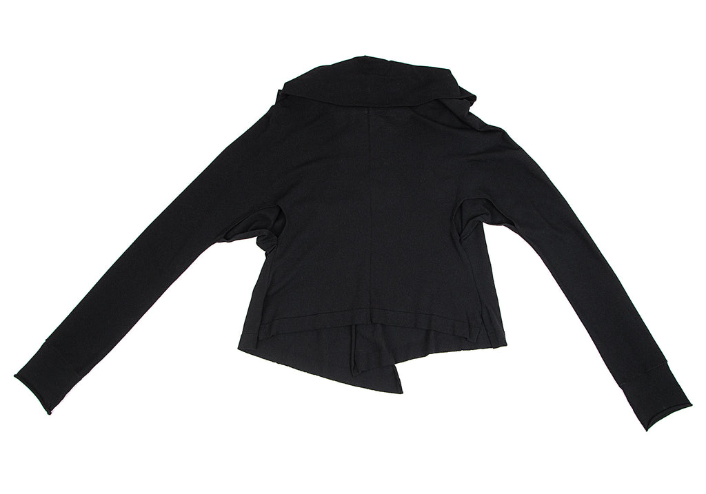YOHJI YAMAMOTO JAPAN. MICHIKO by Y's Black Rayon Side Opening Knit Button Top