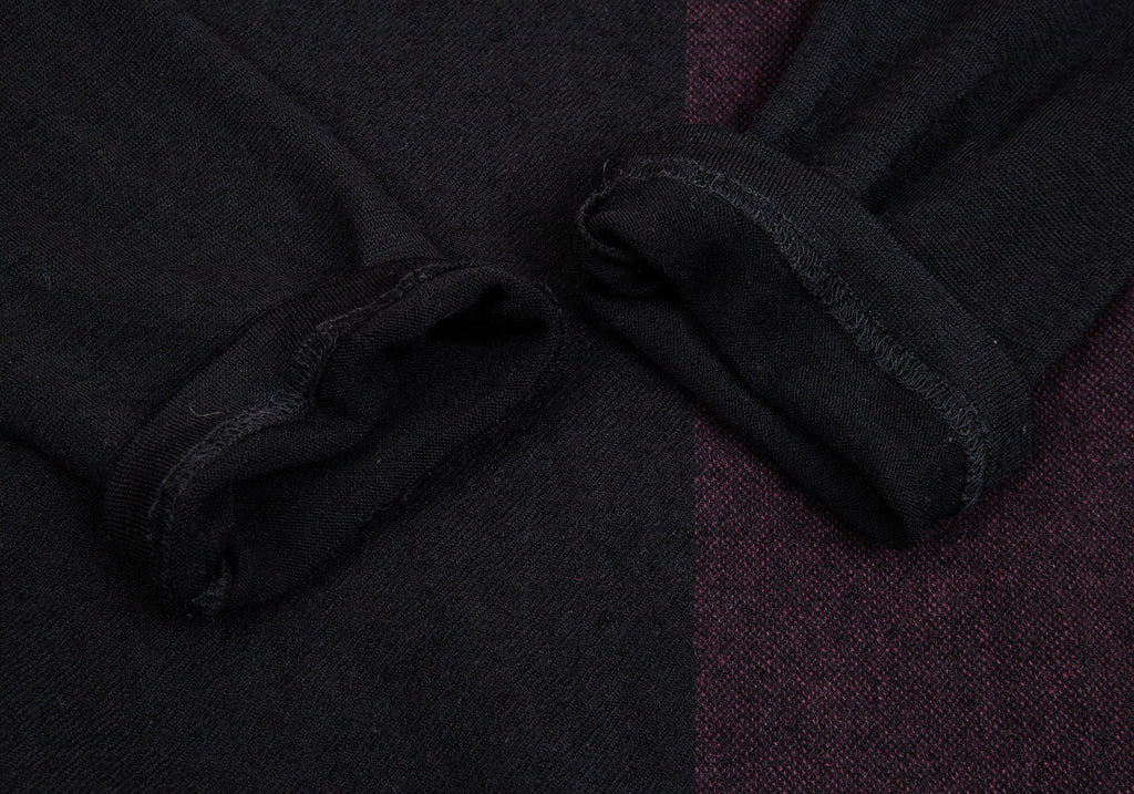 Yohji Yamamoto Japan. Y's Black Wool Nylon Checked Flare Dress