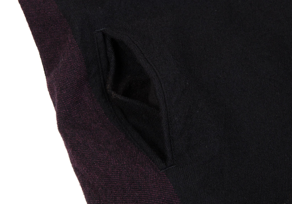 Yohji Yamamoto Japan. Y's Black Wool Nylon Checked Flare Dress