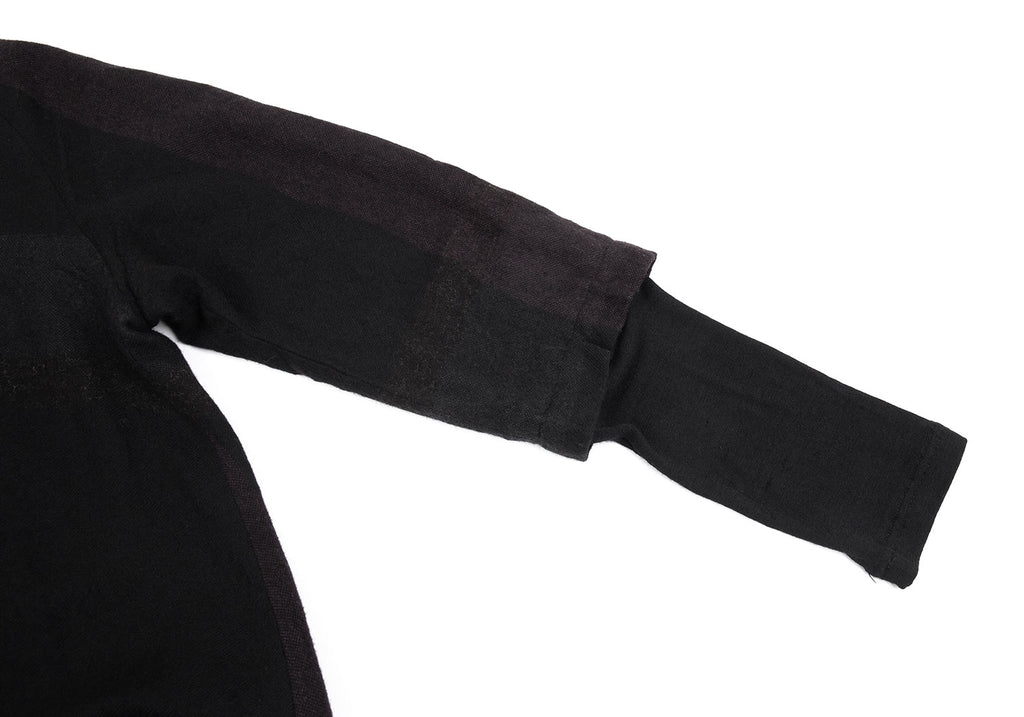 Yohji Yamamoto Japan. Y's Black Wool Nylon Checked Flare Dress