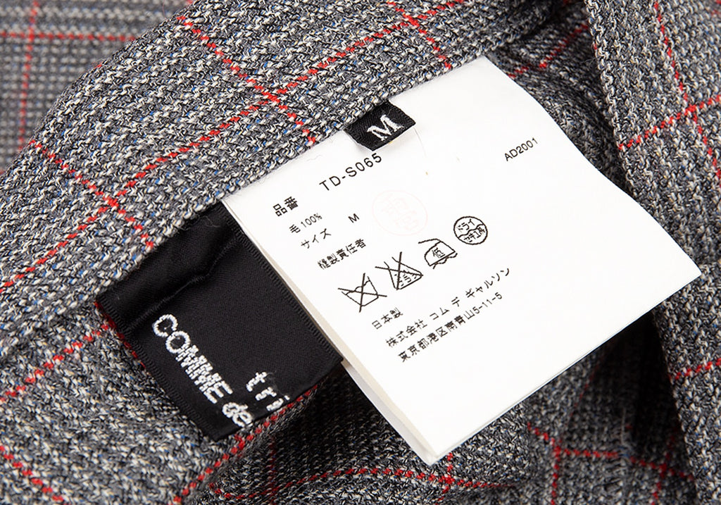 COMME des GARCONS Japan. Tricot. Grey Half Pleats Plaids Skirt