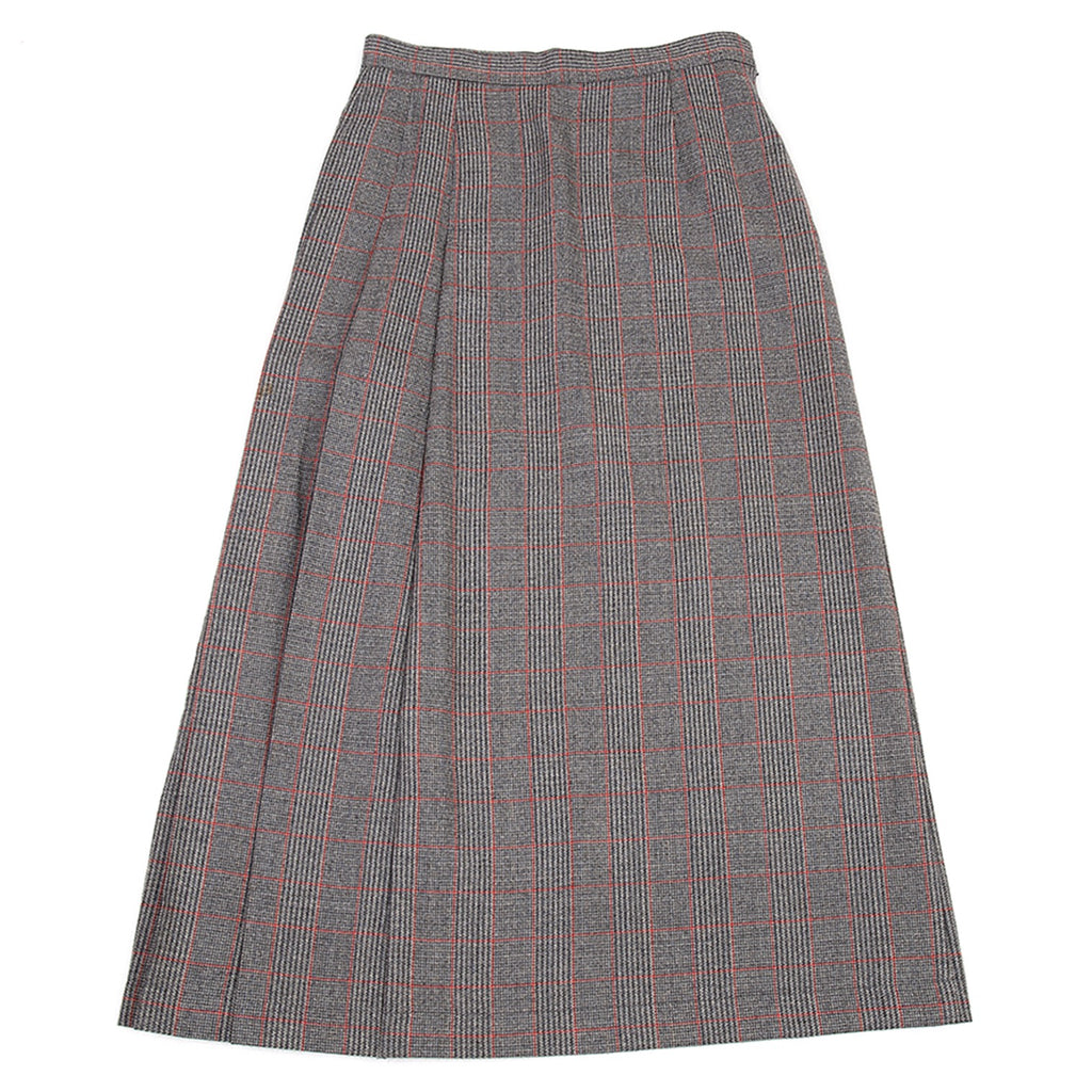 COMME des GARCONS Japan. Tricot. Grey Half Pleats Plaids Skirt