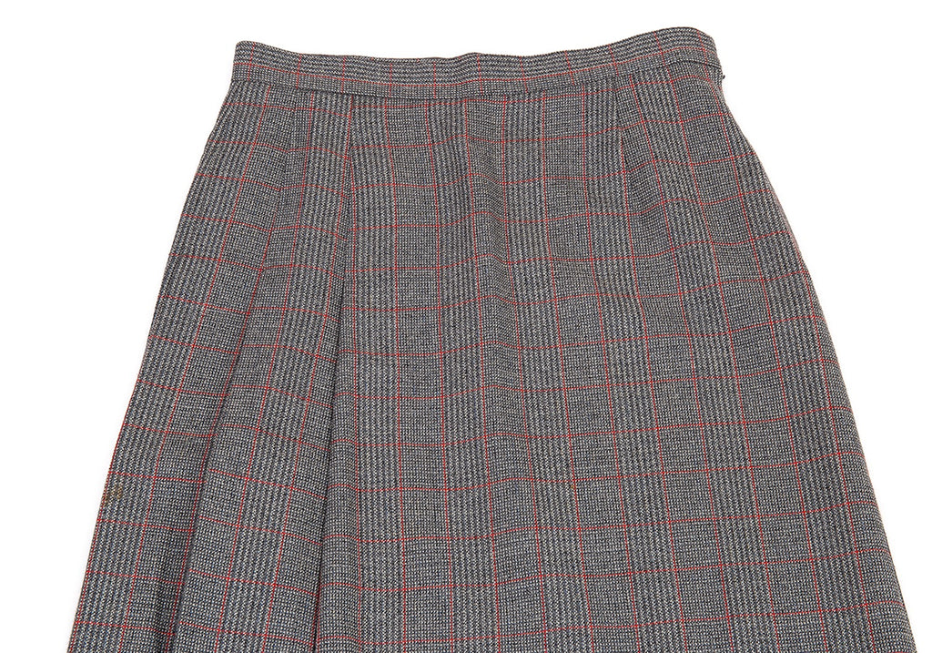 COMME des GARCONS Japan. Tricot. Grey Half Pleats Plaids Skirt