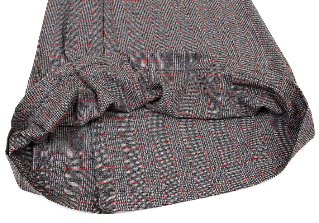 COMME des GARCONS Japan. Tricot. Grey Half Pleats Plaids Skirt
