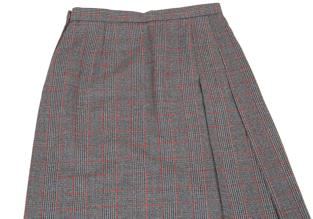 COMME des GARCONS Japan. Tricot. Grey Half Pleats Plaids Skirt