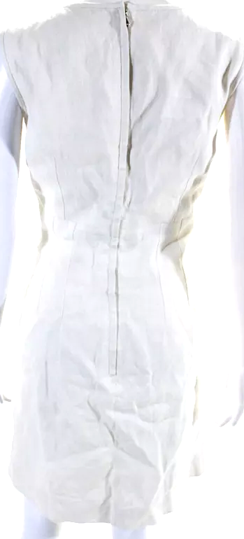 Dolce & Gabbana Italy. White/Beige Embroidered Floral Lace Sleeveless Pencil Dress