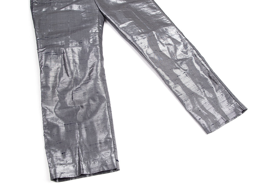 A.P.C. Paris. Silver Silk Metallic Slab Pants