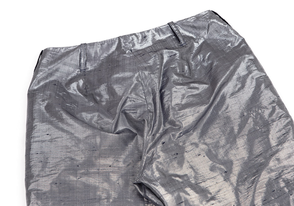 A.P.C. Paris. Silver Silk Metallic Slab Pants
