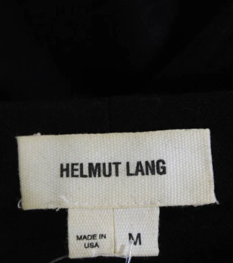 Helmut Lang Black Wool Asymmetric Zip Up Collared Jacket