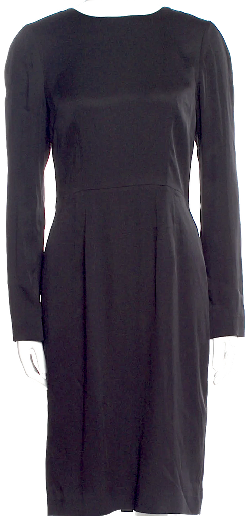 Acne Studios Sweden. Black Silk Long Sleeve Dress