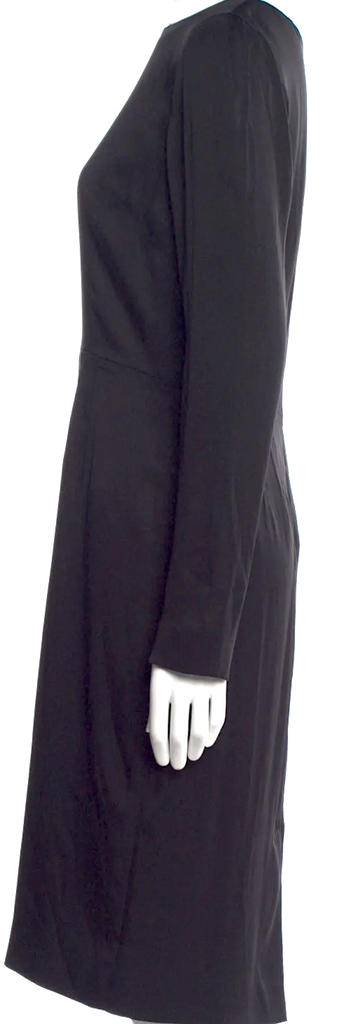 Acne Studios Sweden. Black Silk Long Sleeve Dress