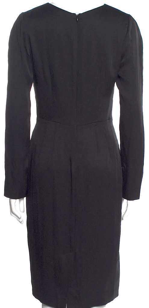 Acne Studios Sweden. Black Silk Long Sleeve Dress