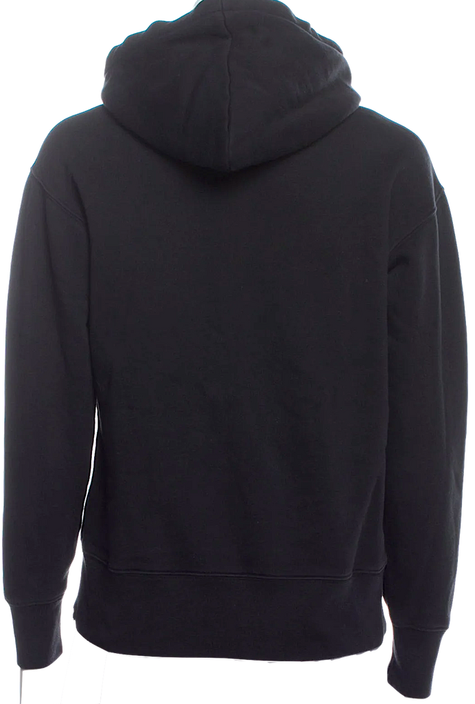 Acne Studios Sweden. Black Cotton Logo Smile Long Sleeve Hoodie