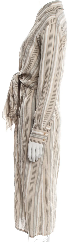 ACNE STUDIOS Sweden. Striped Cotton Tye Shirt Dress