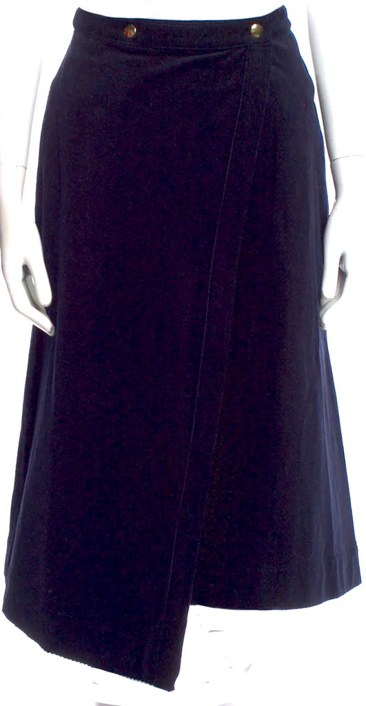 Acne Studios Sweden. Dark Navy Cotton Blend Knee-Length Skirt