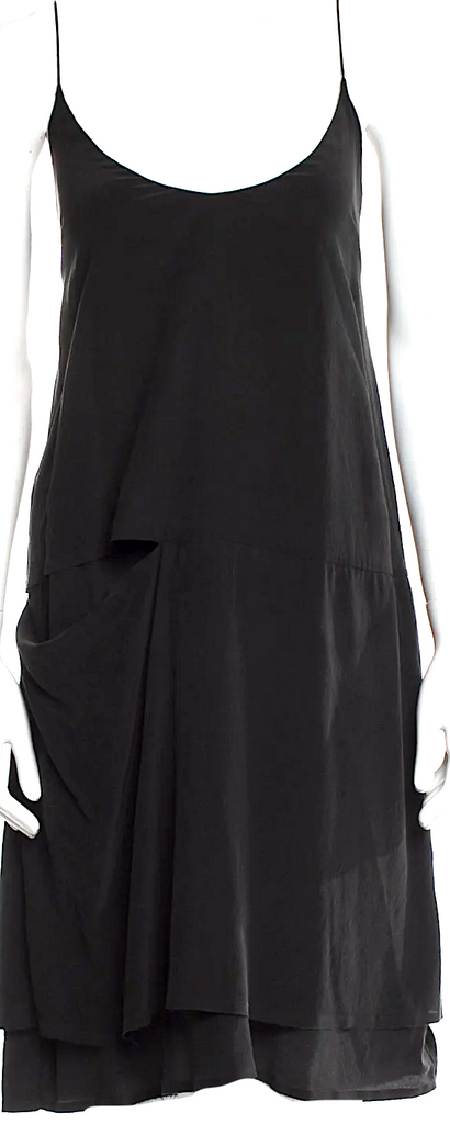Acne Studios Sweden. Black Silk Knee-Length Dress