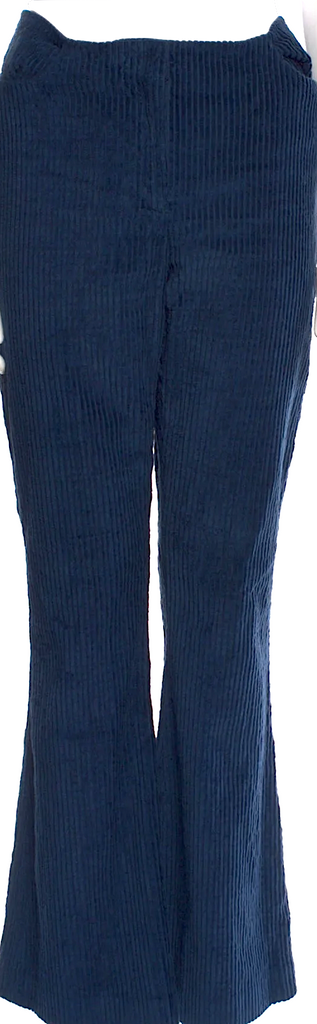 Acne Studios Sweden. Blue High Rise Wide Leg Flare Pants