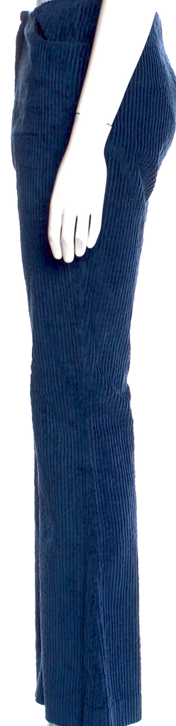 Acne Studios Sweden. Blue High Rise Wide Leg Flare Pants