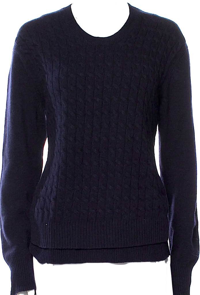 Acne Studios Sweden. Midnite Navy Wool Scoop Neck Sweater