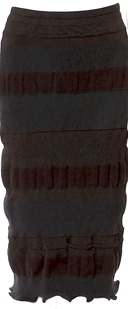 Acne Studios Sweden. Vintage Black Striped Viscose Blend Knee-Length Skirt