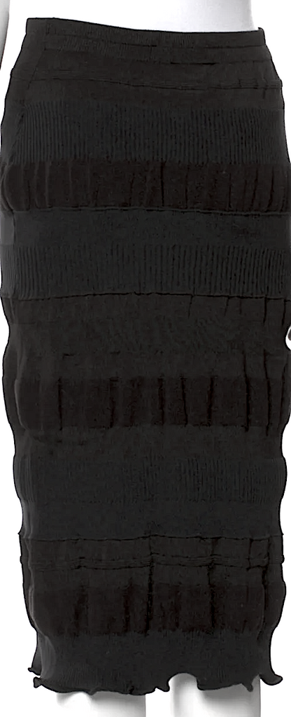 Acne Studios Sweden. Vintage Black Striped Viscose Blend Knee-Length Skirt