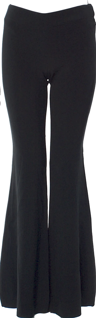 Acne Studios Sweden. Black Viscose Blend Mid Rise Wide Leg Pants