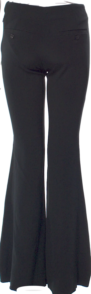 Acne Studios Sweden. Black Viscose Blend Mid Rise Wide Leg Pants