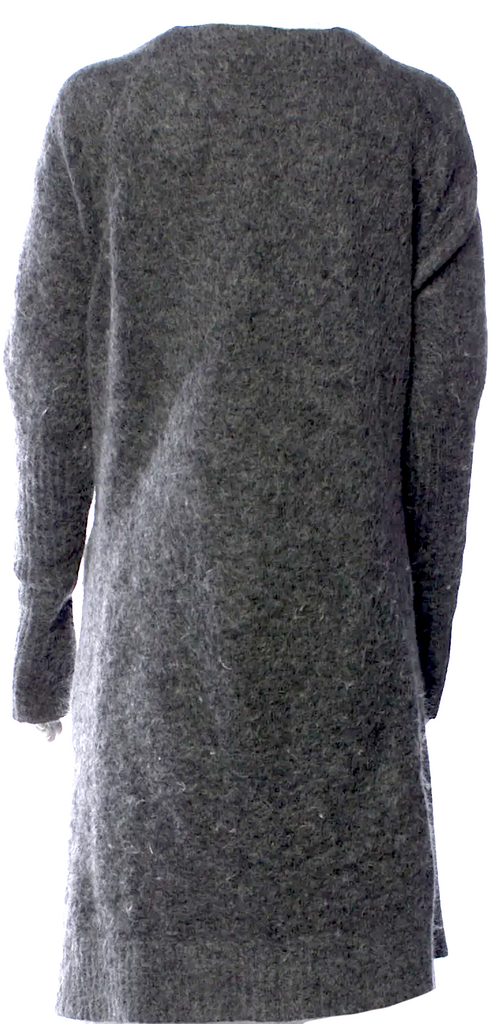 Acne Studios Sweden. Grey Mohair/Wool Open Front Long Cardigan Style Sweater