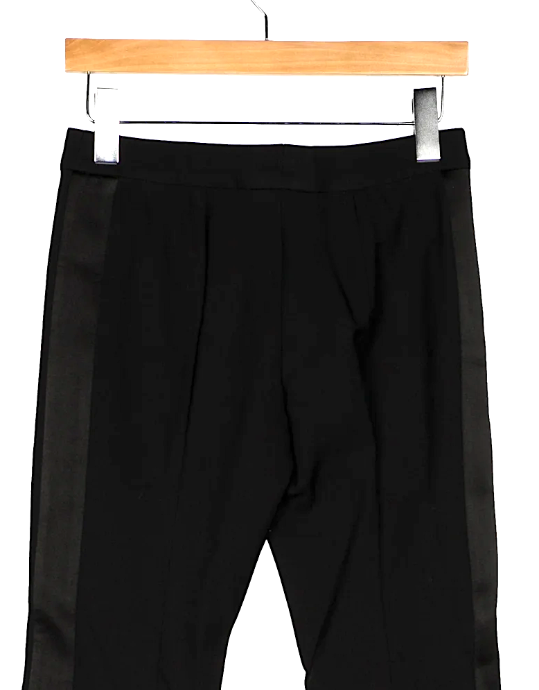 Alexander McQueen UK. Black Wide Leg Acetate Blend Pants