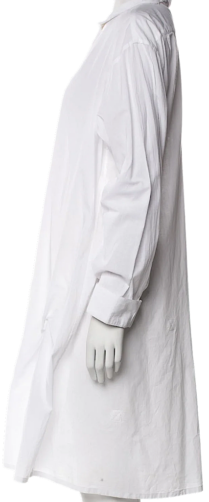 Ann Demeulemeester Belgiium. White Cotton Shirt Dress