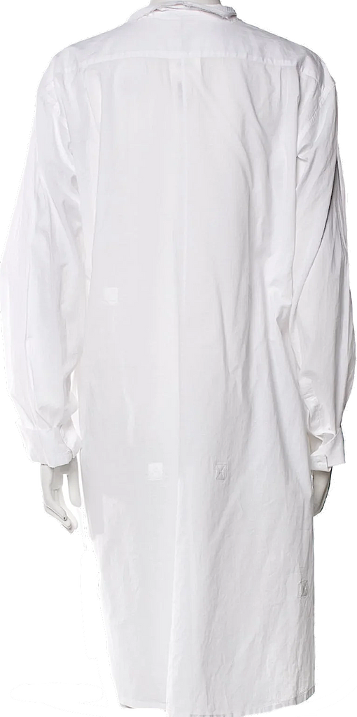 Ann Demeulemeester Belgiium. White Cotton Shirt Dress